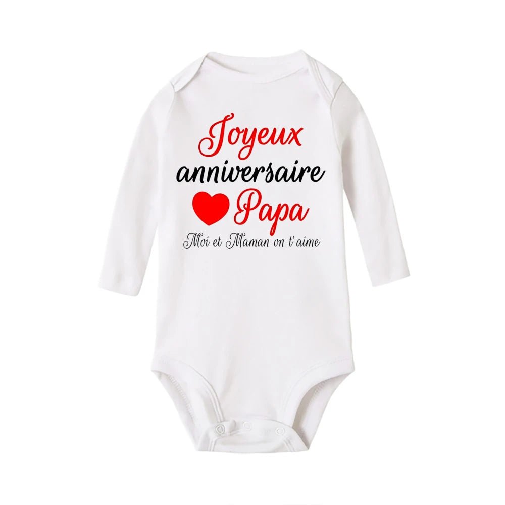 Body Manche Longue Joyeux Anniversaire Papa