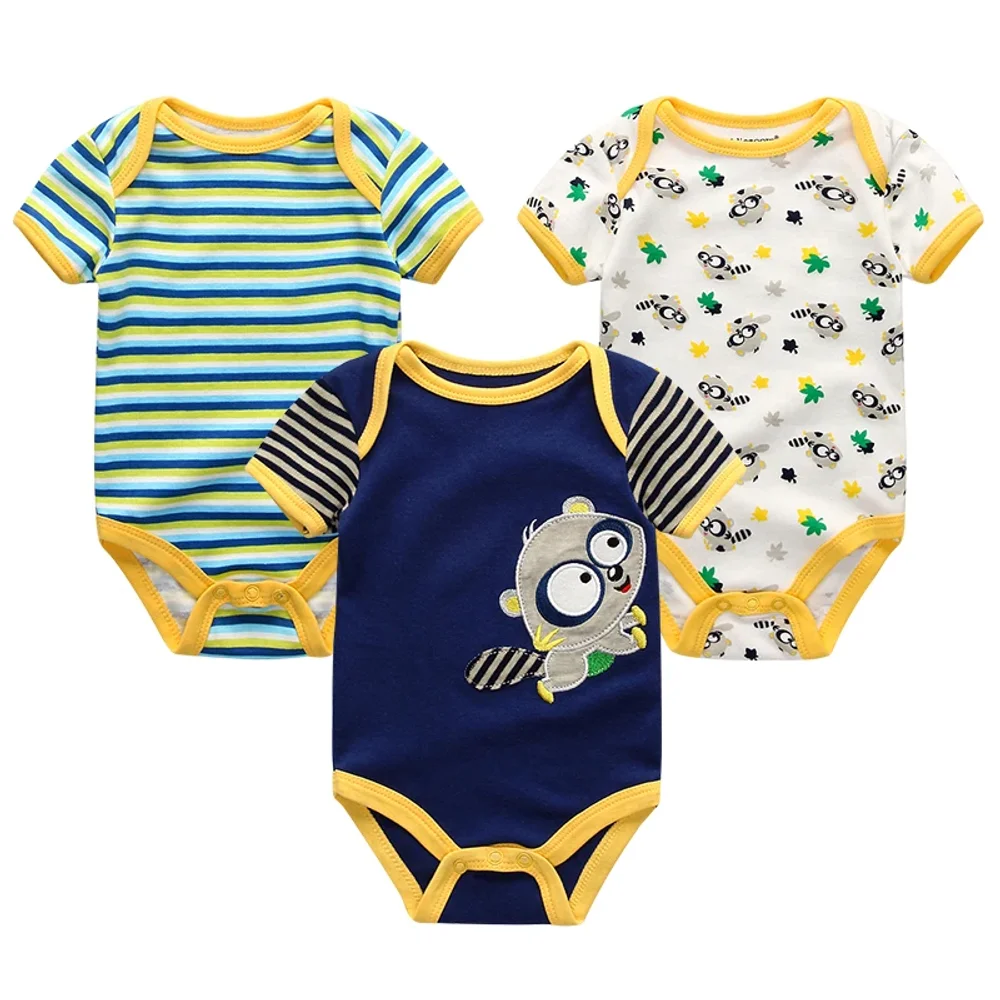 Lot de 3 bodies bébé « Petits ratons & rayures »