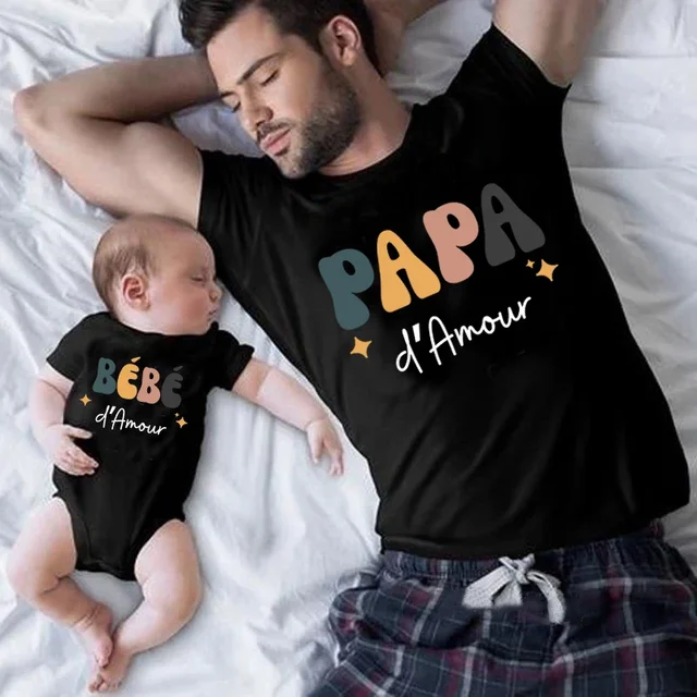 T-Shirt “Papa d'Amour” – Famille Assortie Rétro™
